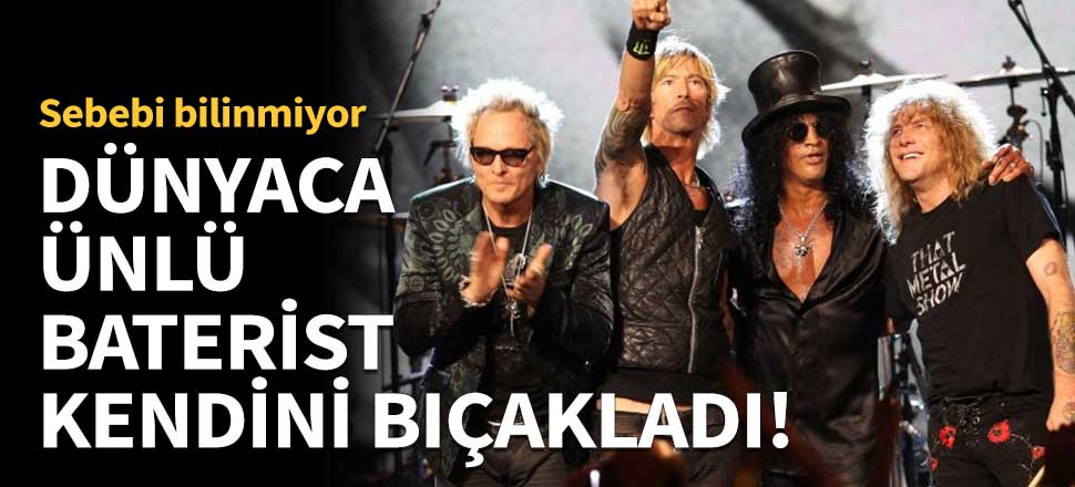 Dünyaca ünlü baterist kendini bıçakladı!