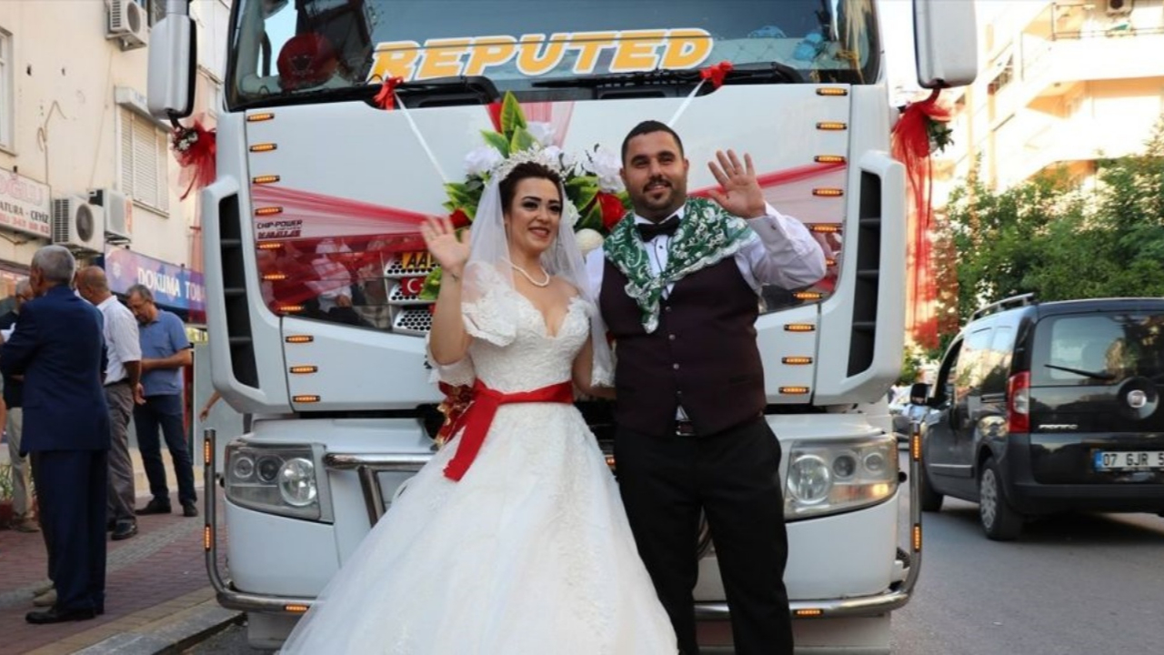 Gelin almaya TIR ile gitti!