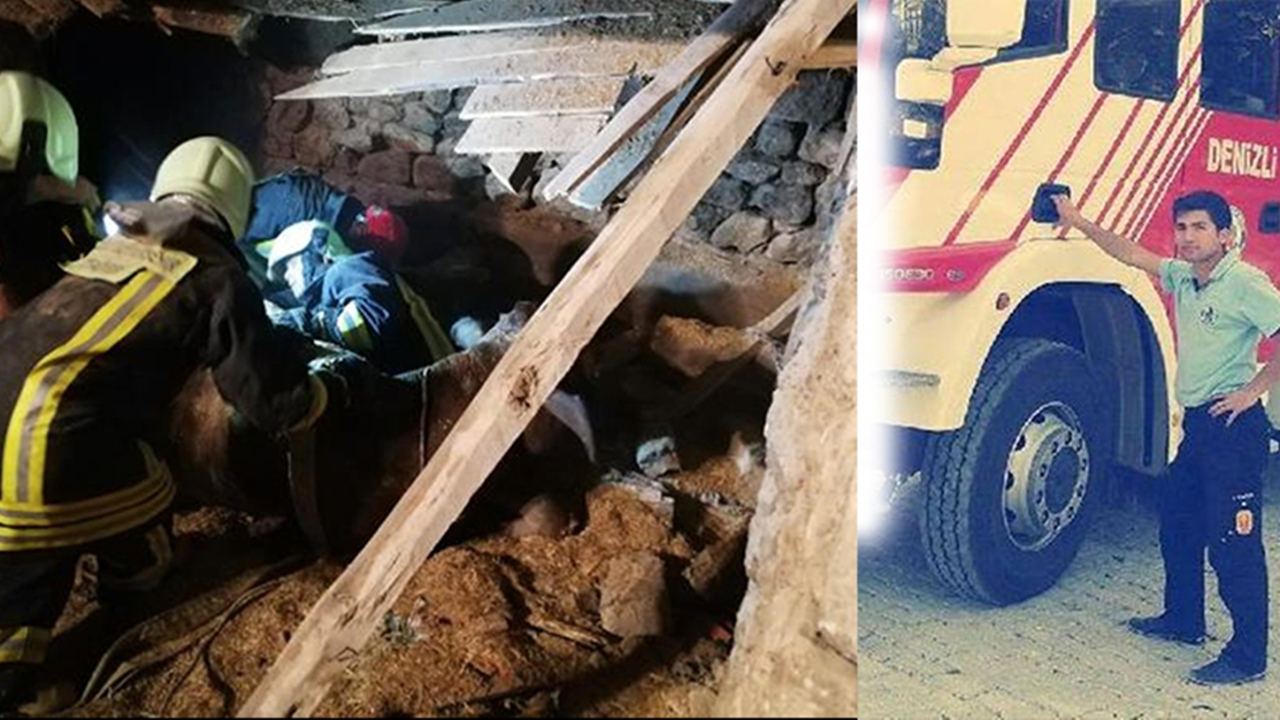 Fedakar itfaiyeci enkaz altında kaldı
