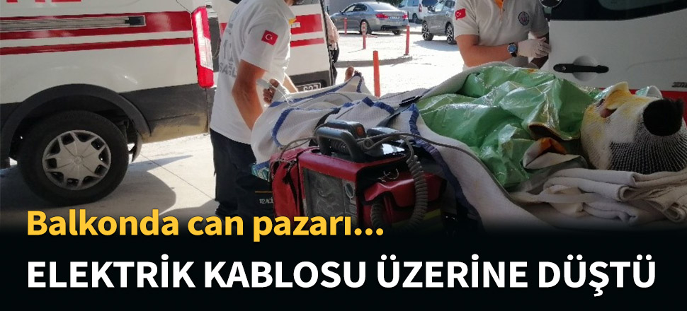 Alev alan elektrik kablosu üzerine düştü...