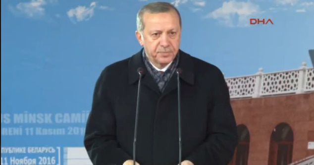 Cumhurbaşkanı Erdoğan Minsk Camii'nin açılışında...