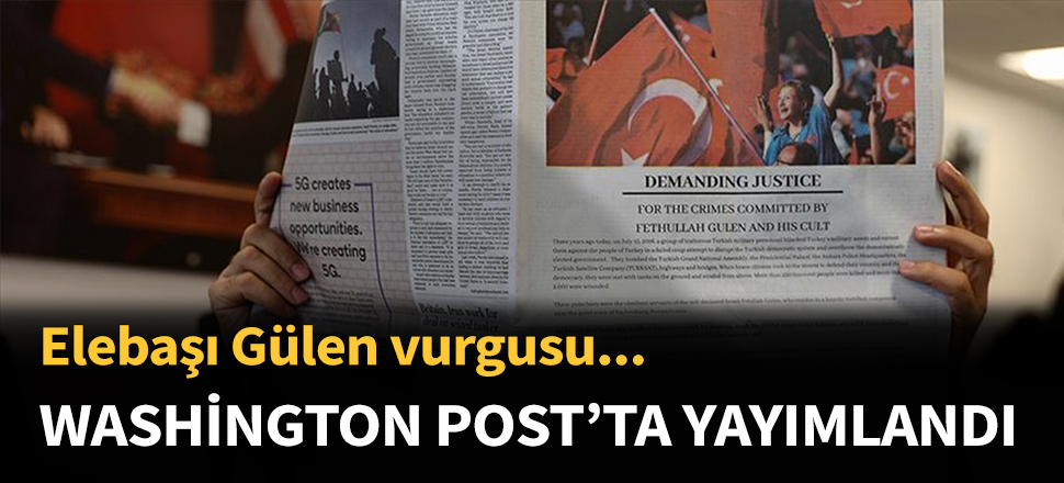 Washington Post'ta '15 Temmuz' ilanı...