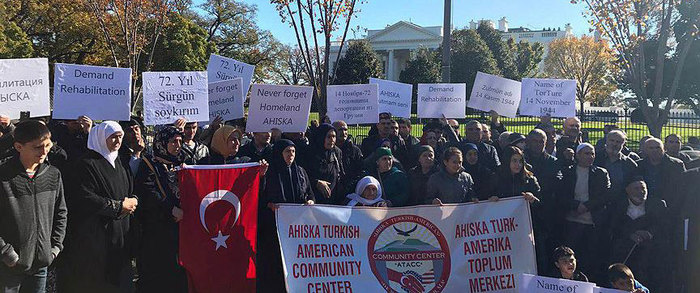 Ahıska Türkleri Beyaz Saray önünde toplandı