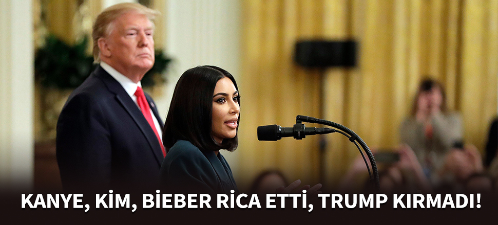 Kanye, Kim ve Bieber rica etti, Trump kırmadı!