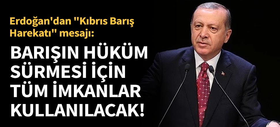 Erdoğan: Barışın hüküm sürmesi için tüm imkanlar kullanılacak!