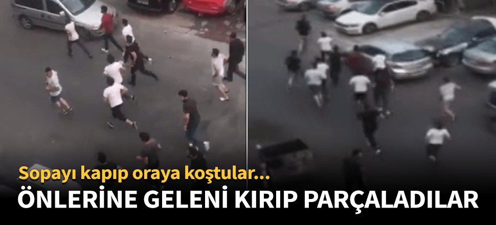 İş yerini basıp her şeyi sopalarla kırıp parçaladı