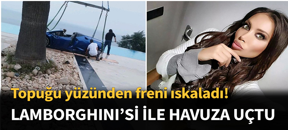 Ünlü model, lüks arabasıyla havuza uçtu!
