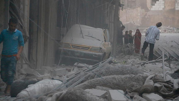 Halep'e hava saldırısında siviller vuruldu: 7 ölü, 45 yaralı