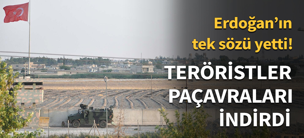 Suriye'deki teröristler paçavraları indirdi...
