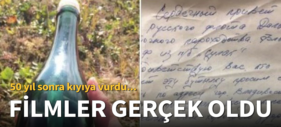 Şişeye konulmuş 50 yıllık mektup kıyıya vurdu!