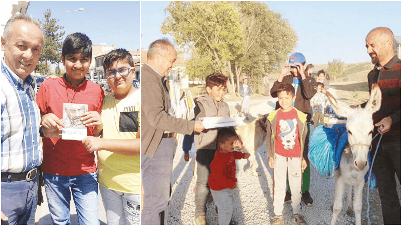 Erzincan'ın köylerine eşekle gelen Dostoyevski!