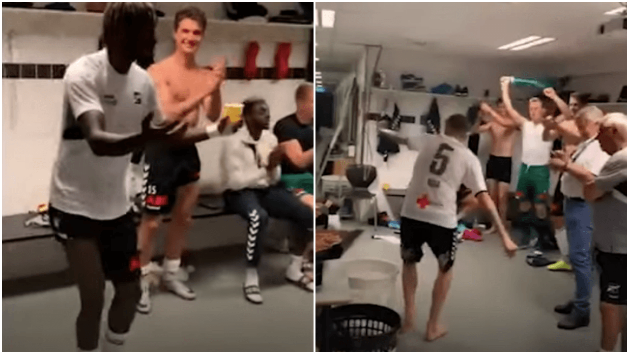 Norveçli futbolcular Kürtçe şarkı ile göbek attı!