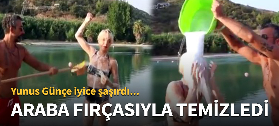 Araba fırçasıyla köpükledi, tazyikli suyla yıkadı!