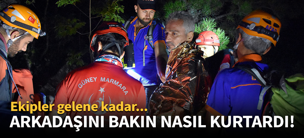 Yaralanan arkadaşını bakın nasıl kurtardı!