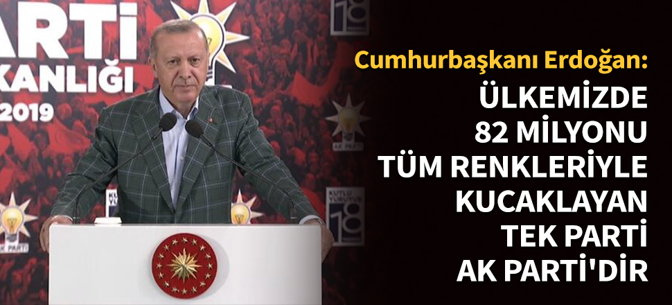 Cumhurbaşkanı Erdoğan: Ülkemizde 82 milyonu tüm renkleriyle kucaklayan tek parti AK Parti'dir