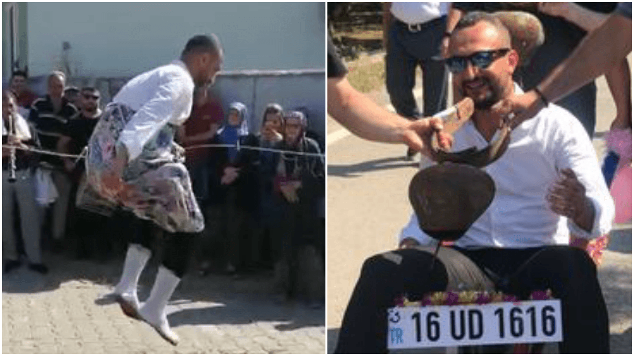 Boynuna öküz çanı takıp, etekle oynattılar!