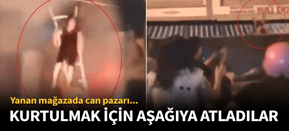 Alevlerden kaçmak için aşağıya atladılar!
