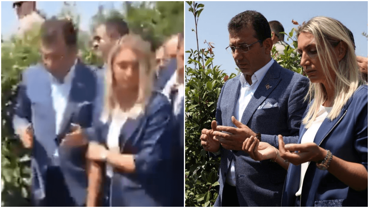 Dua okumayı unutan Dilek İmamoğlu'na dirsekli uyarı!