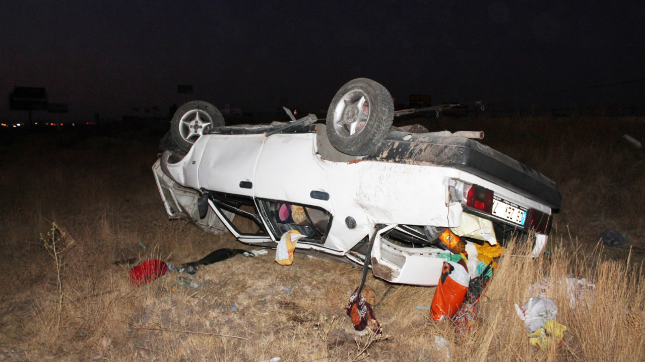 Aksaray'da otomobil takla attı: 5 yaralı