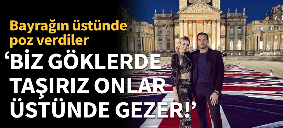 İngiliz bayrağının üstünde poz verdiler!