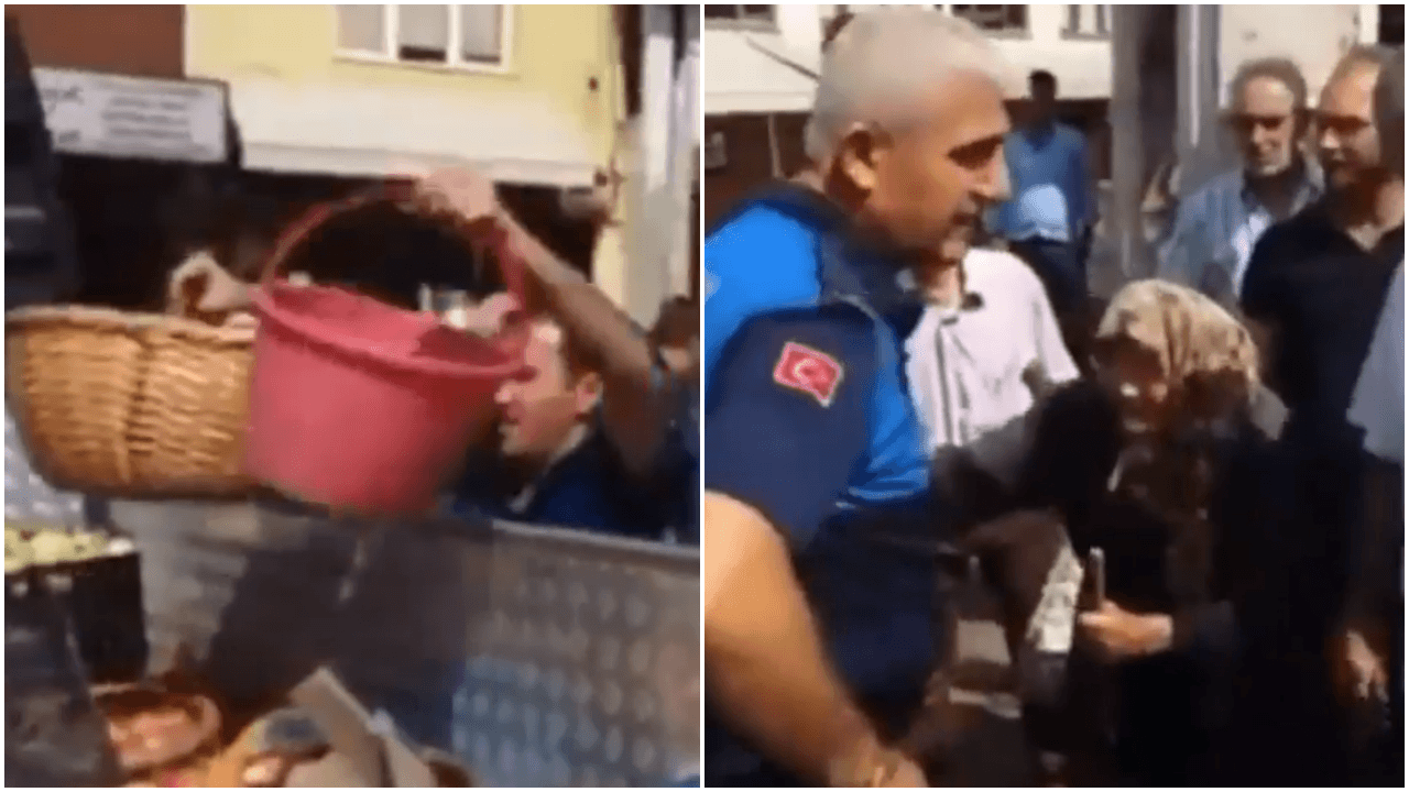 Yaşlı kadının sebzelerine el koyup ağlattılar!