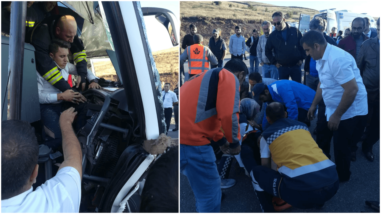 Erzurum'da yolcu otobüsü TIR'la çarpıştı! Yaralılar var...