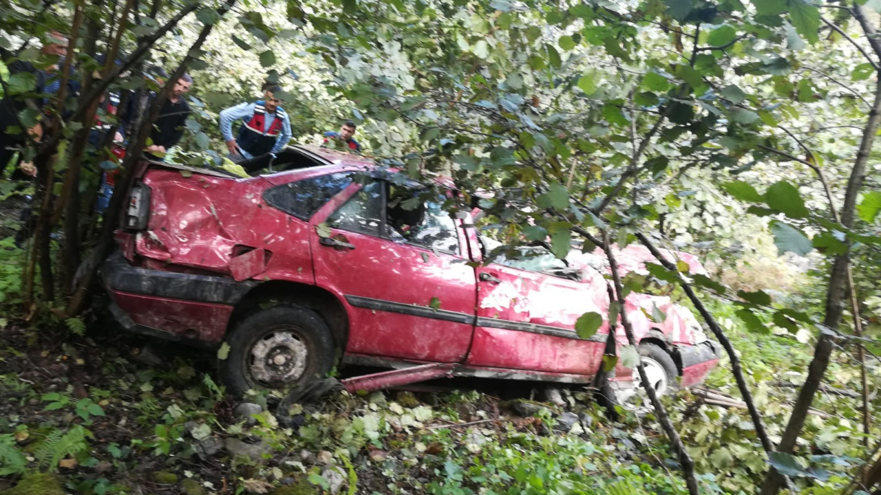 Giresun'da otomobil dereye uçtu!