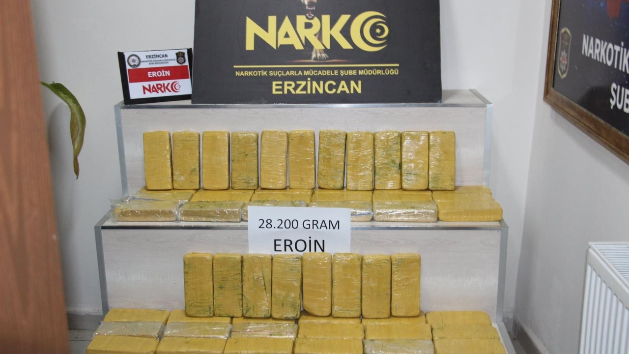Erzincan'da 28 kilo eroin ele geçirildi...