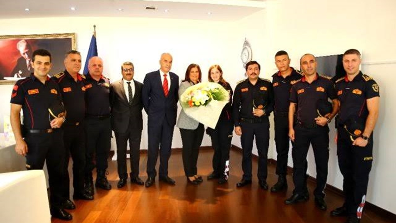 Aydın'da İtfaiyecilerden Başkan Özlem Çerçioğlu’na ziyaret