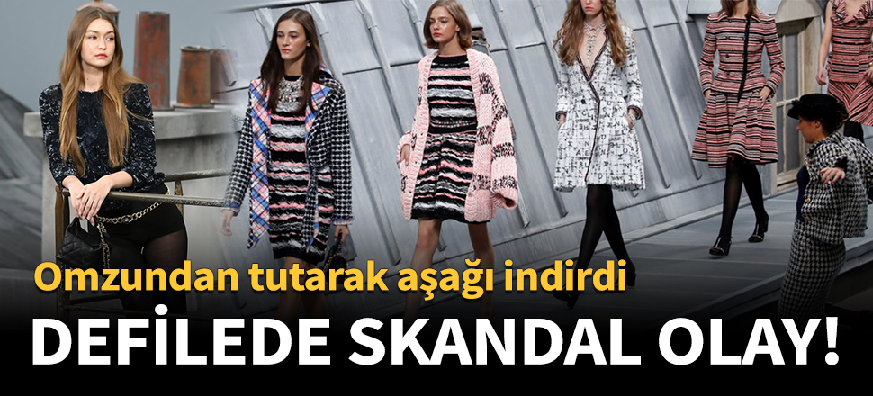 Merakla beklenen defilede skandal olay!