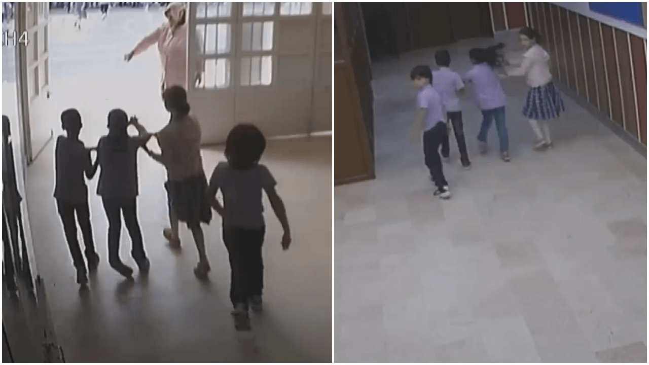 Miniklerden büyüklere ders olacak tahliye!
