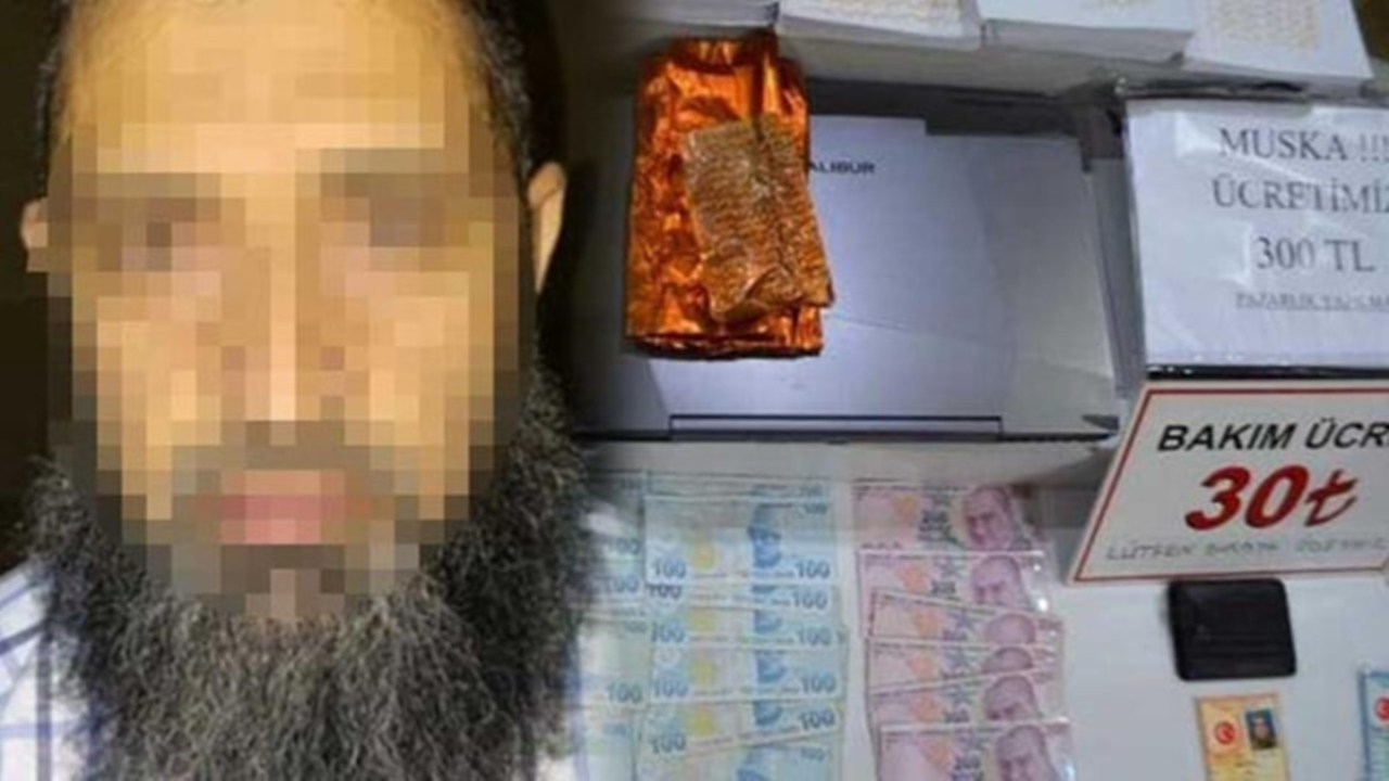 Cin çıkarmak için oklava kullandı!