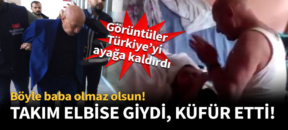 Takım elbise giydi, küfür etti!