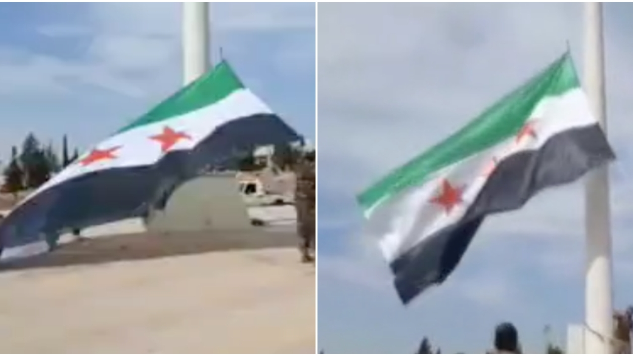 Suriye Milli Ordusu’nun bayrağı Tel Abyad’da göndere çekildi!