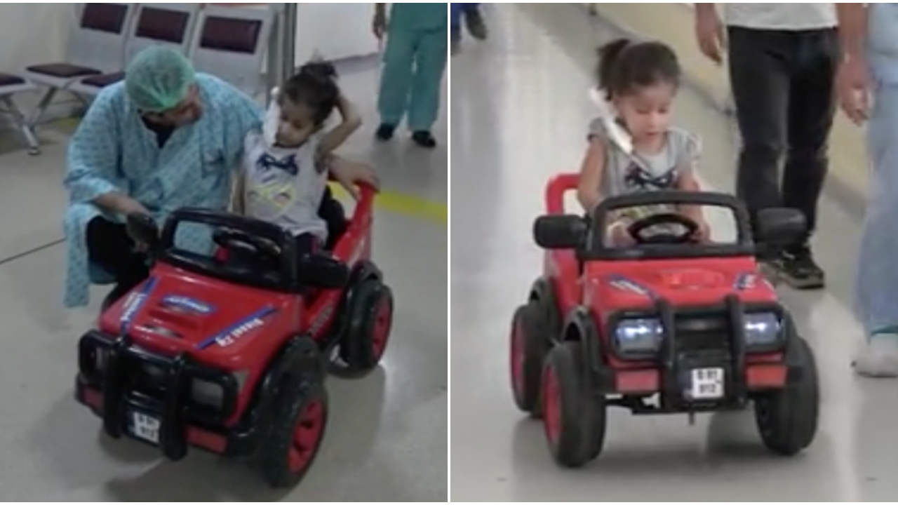 Minik hastalar ameliyata akülü arabayla gidiyor!