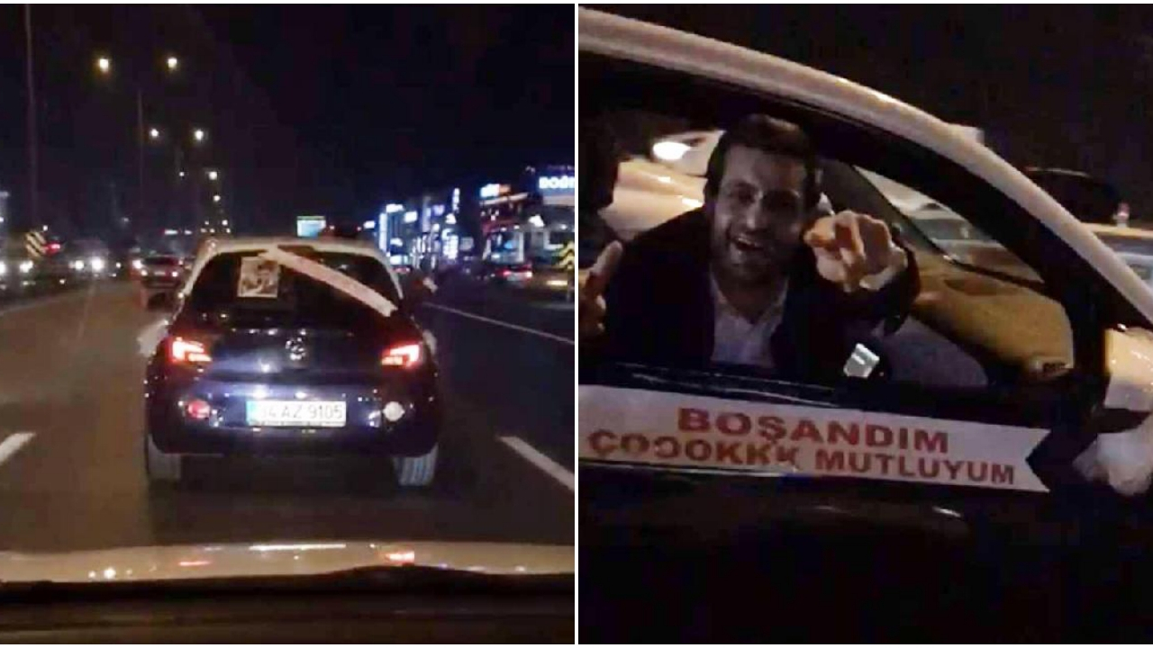 Eşinden boşandı, arabasını süsleyip tur attı!