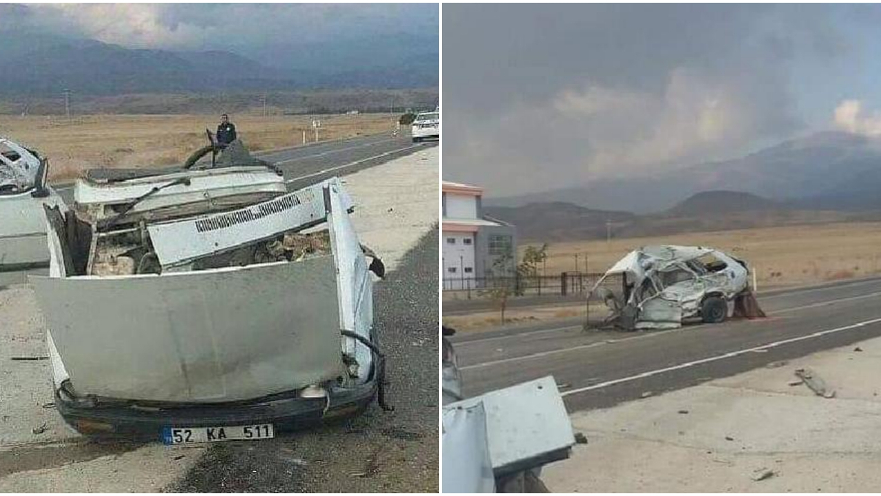 TIR ile çarpışan otomobil ortadan ikiye ayrıldı!