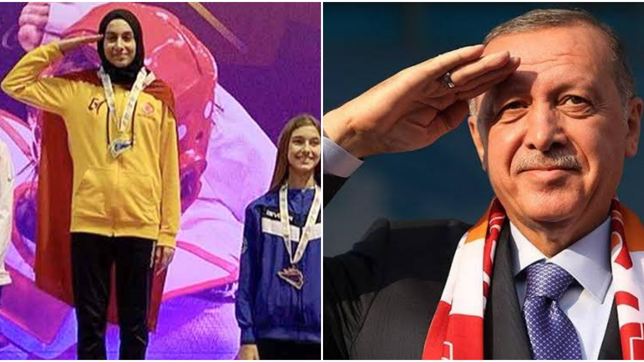 Milli sporcu Erdoğan'a selam çaktı!