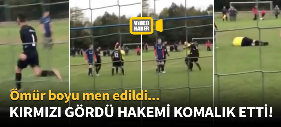 Kendisine kırmızı kart gösteren hakemi hastanelik etti!