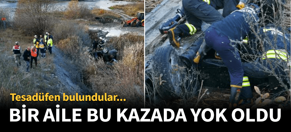 Bataklığa saplanan otomobil bir aileye mezar oldu!