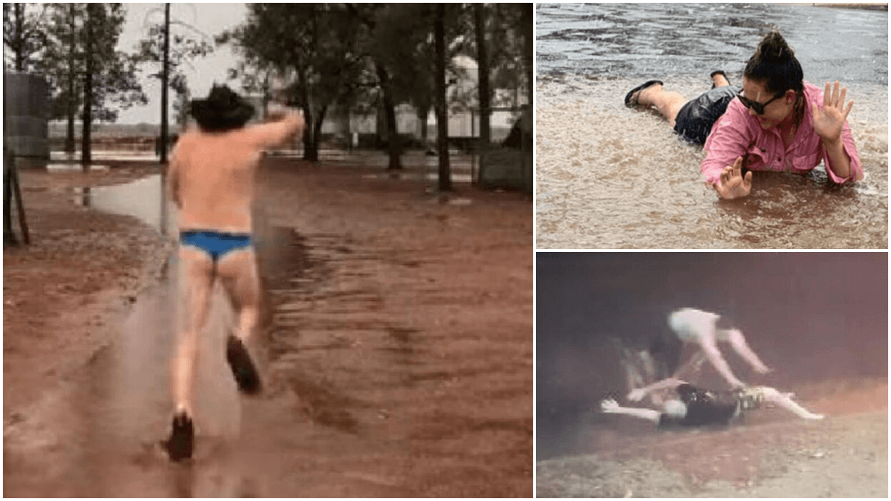 Çıldırtan yağmur! Kimi çıplak koştu, kimi yerlerde yuvarlandı