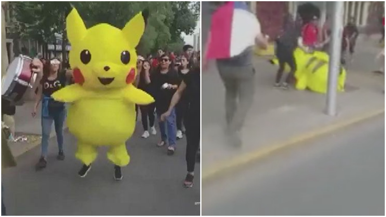 Şili'de 'Pikaçu'lu protesto
