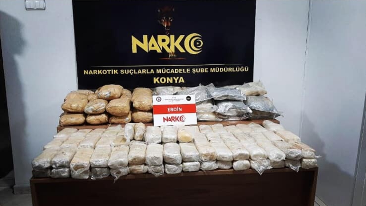 Konya'da 115 kilo eroin yakalandı...