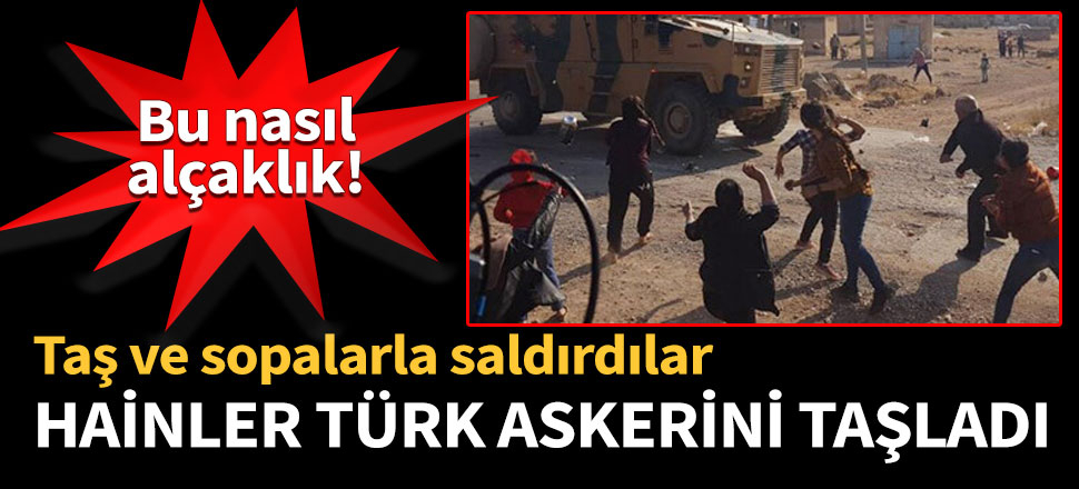 Hainler Türk askerini taşladı!