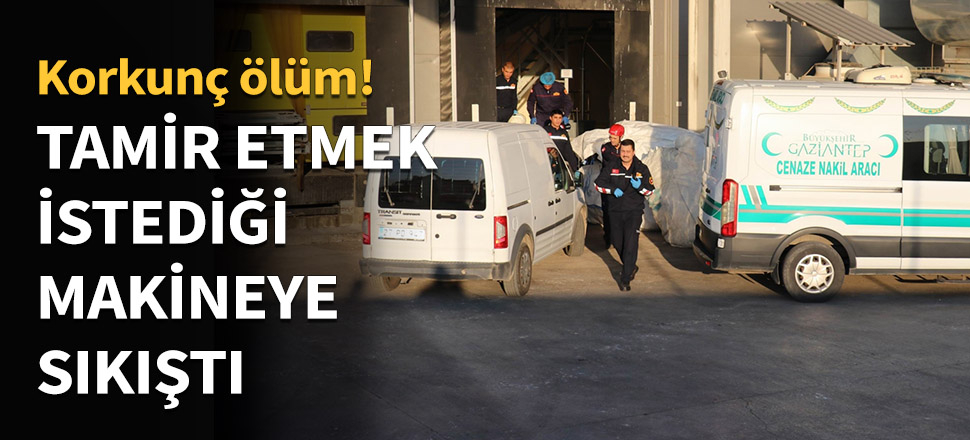 Tamir etmek istediği makineye sıkıştı!