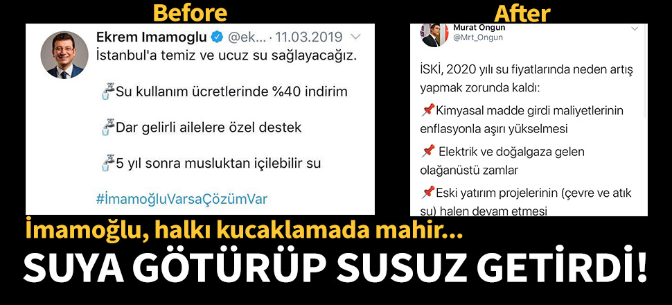 İmamoğlu'nun 3 maddelik su zammı bahanesi!