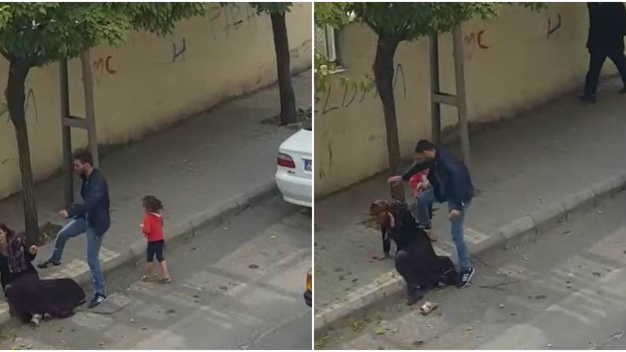 Gaziantep'te sokak ortasında kadına şiddet!