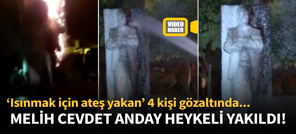 Beşiktaş’ta Melih Cevdet Anday heykeli yakıldı