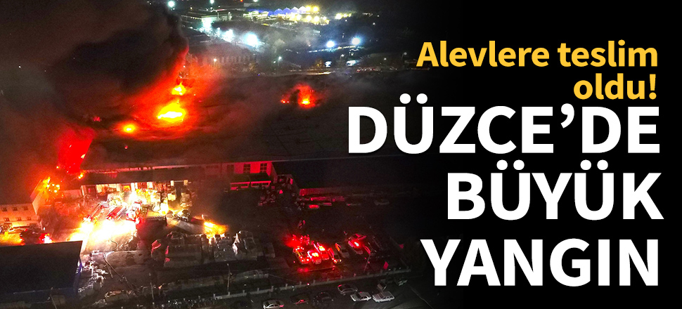 Düzce'de fabrikada büyük yangın...
