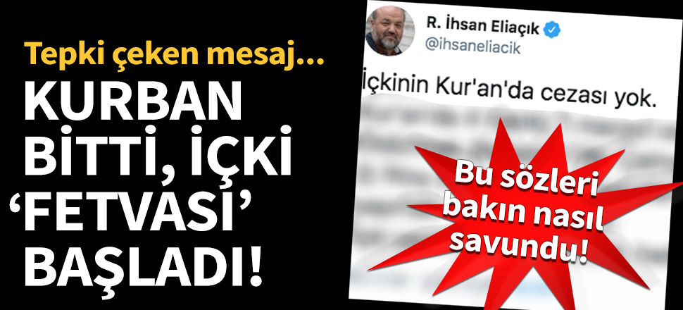 İhsan Eliaçık'tan tepki çeken 'içki' açıklaması!